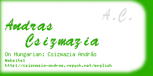 andras csizmazia business card