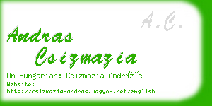 andras csizmazia business card